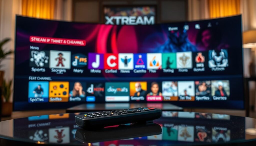 XTREAM IPTV streaming channels interface